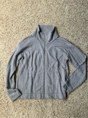 Vineyard Vines Light Gray Full-Zip Sweater Jacket